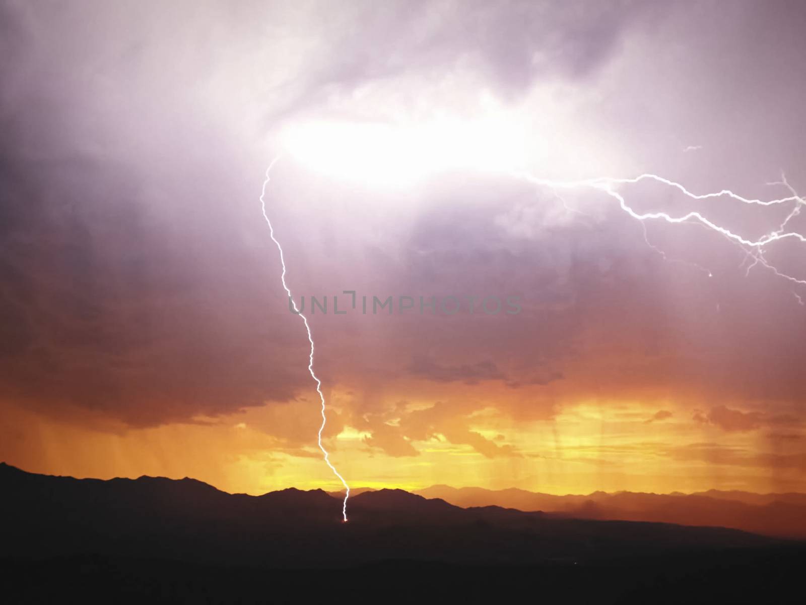 Lightning in the sky. Electric discharges in the sky by nyrok