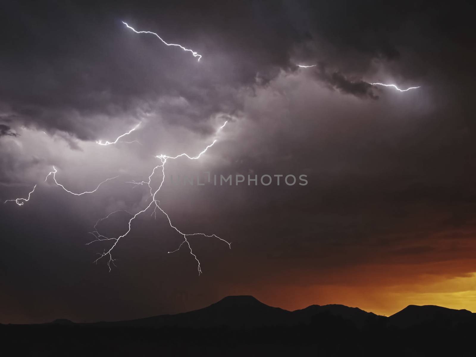 Lightning in the sky. Electric discharges in the sky by nyrok