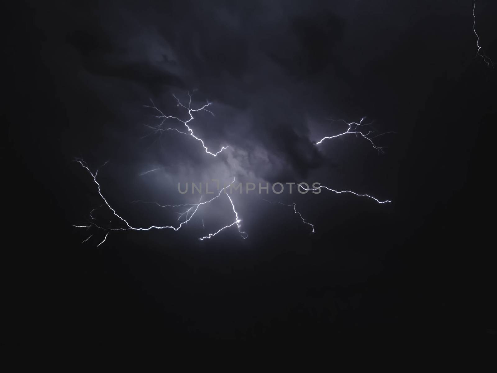 Lightning in the sky. Electric discharges in the sky by nyrok