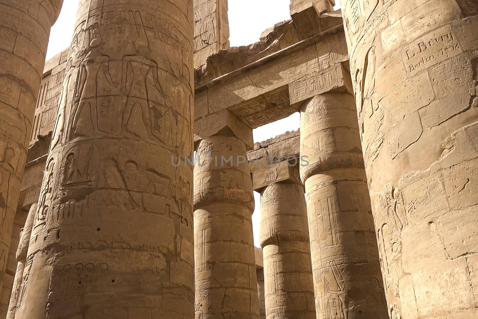 Egyptian hieroglyphs and drawings on the walls and columns. Egyptian language, The life of ancient gods and people in hieroglyphics and drawings. by nyrok