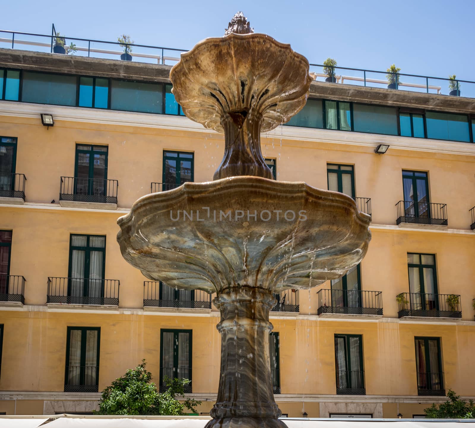 Water fountain in the city of Malaga, Spain, Europe by ramana16