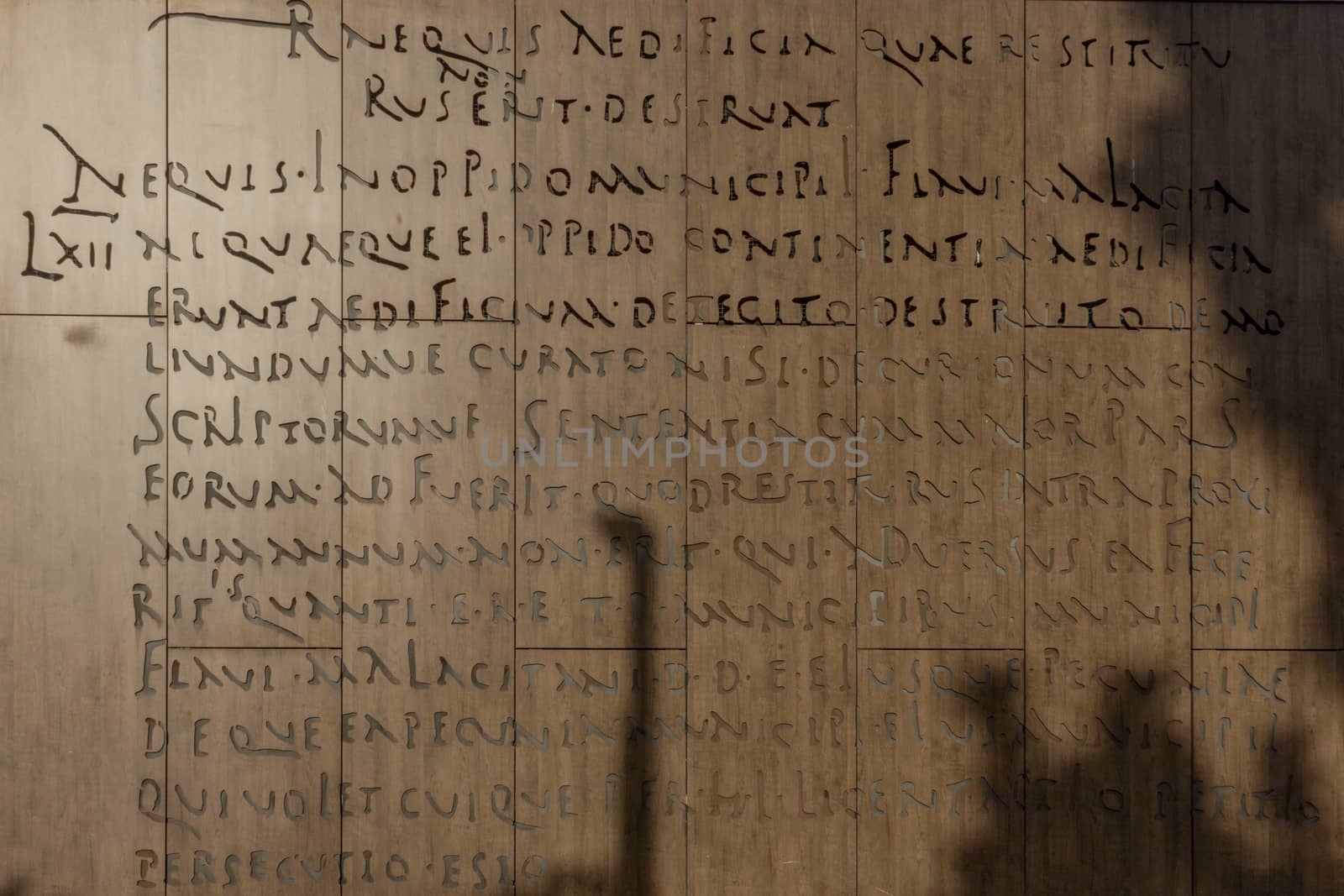 Alphabet letters inscribed on a metal frame at Malaga, Spain, Eu by ramana16