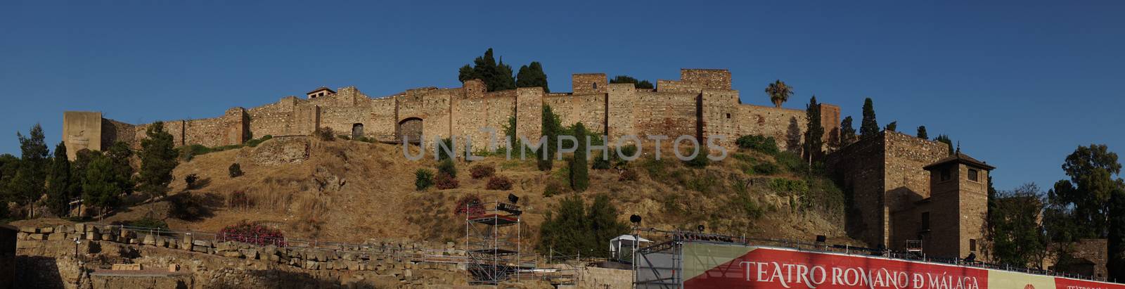 Panorama of roman theater, Malaga, Costa del Sol, Spain, Europe  by ramana16