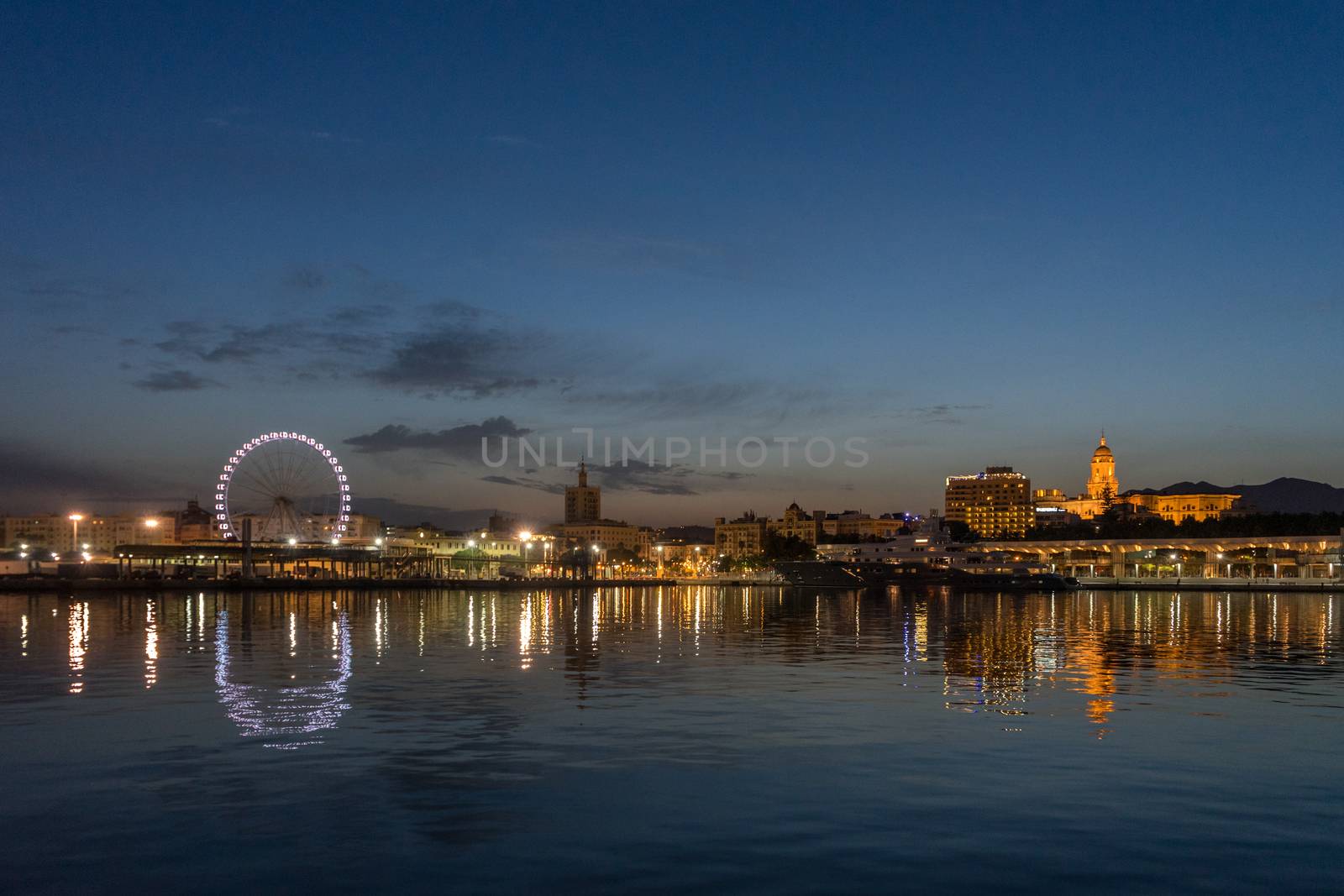 View of malaga city from harbour, Malaga, spain, Europe  by ramana16