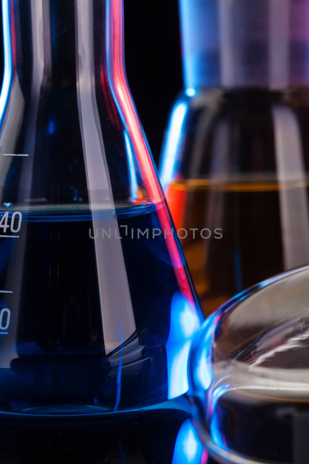 The Chemistry Lab background. Various glass chemistry lab equipment by igor_stramyk