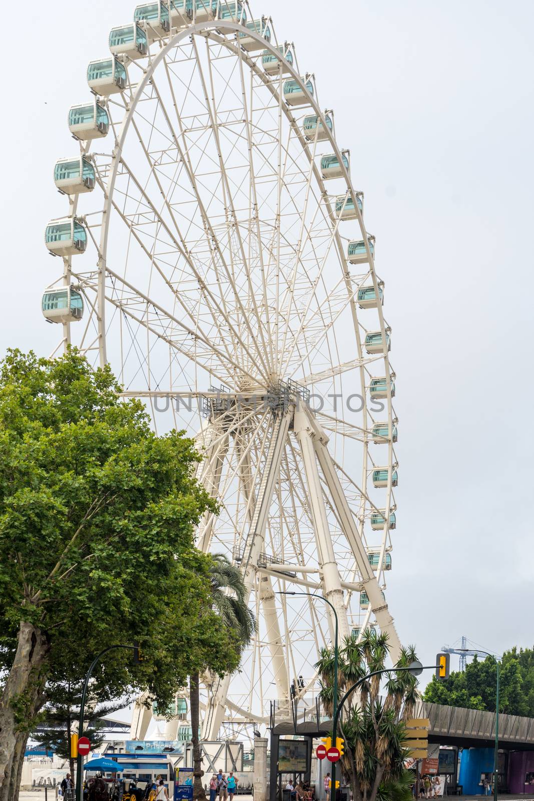 The giant wheel in the city of Malaga, Spain, Europe on a summer by ramana16