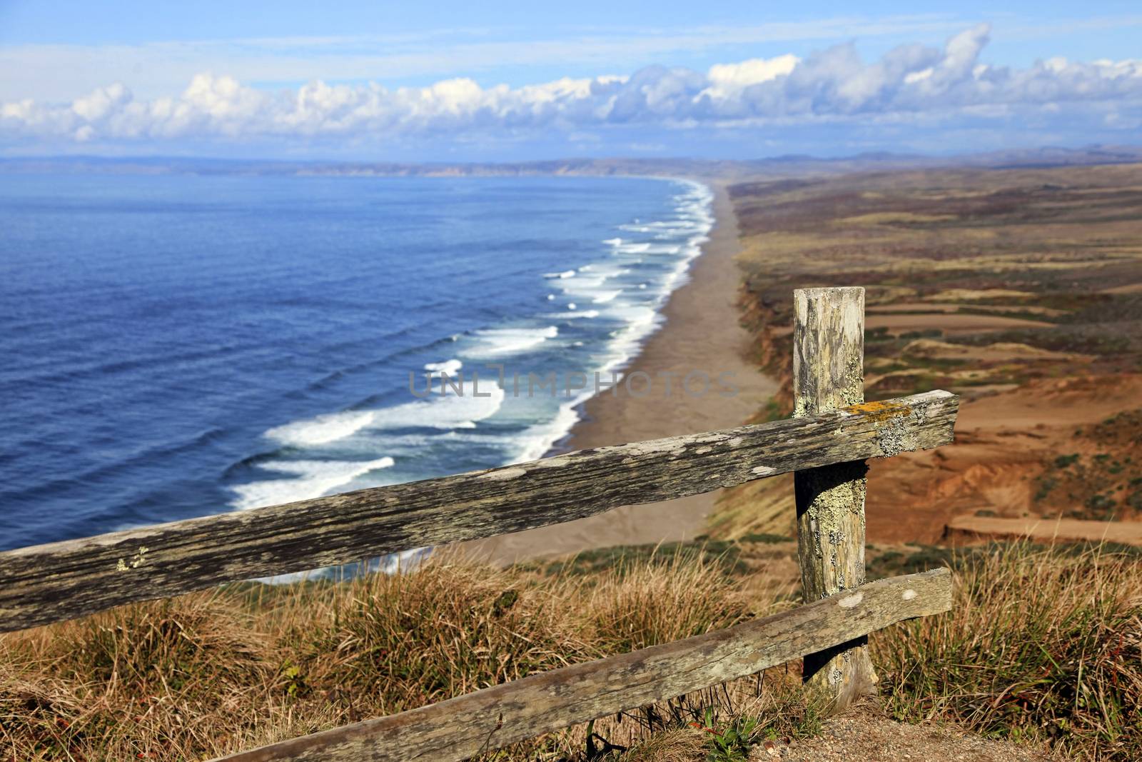 Waves crashing at the Point Reyes National seashore in California.