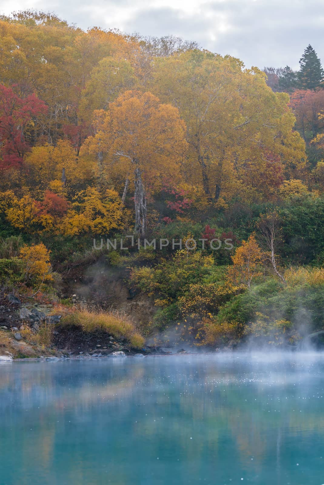 Autumn Onsen Lake Aomori Japan by vichie81
