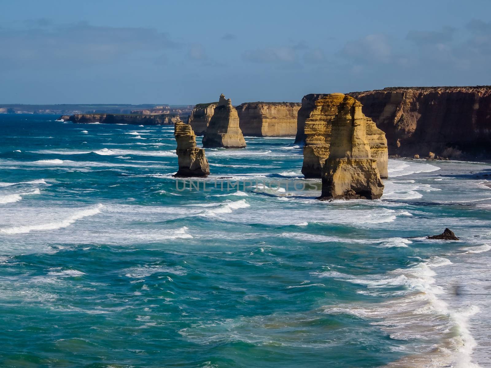 Beautiful view of Twelve Apostles, famous landmark along the Great Ocean Road, Australia