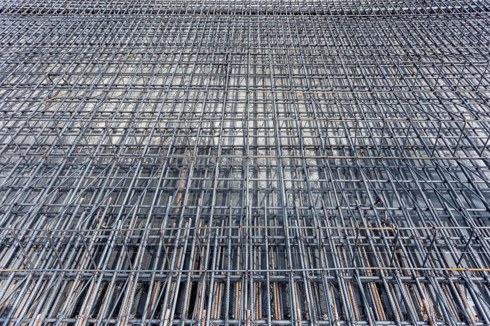 steel reinforcements at building construction site