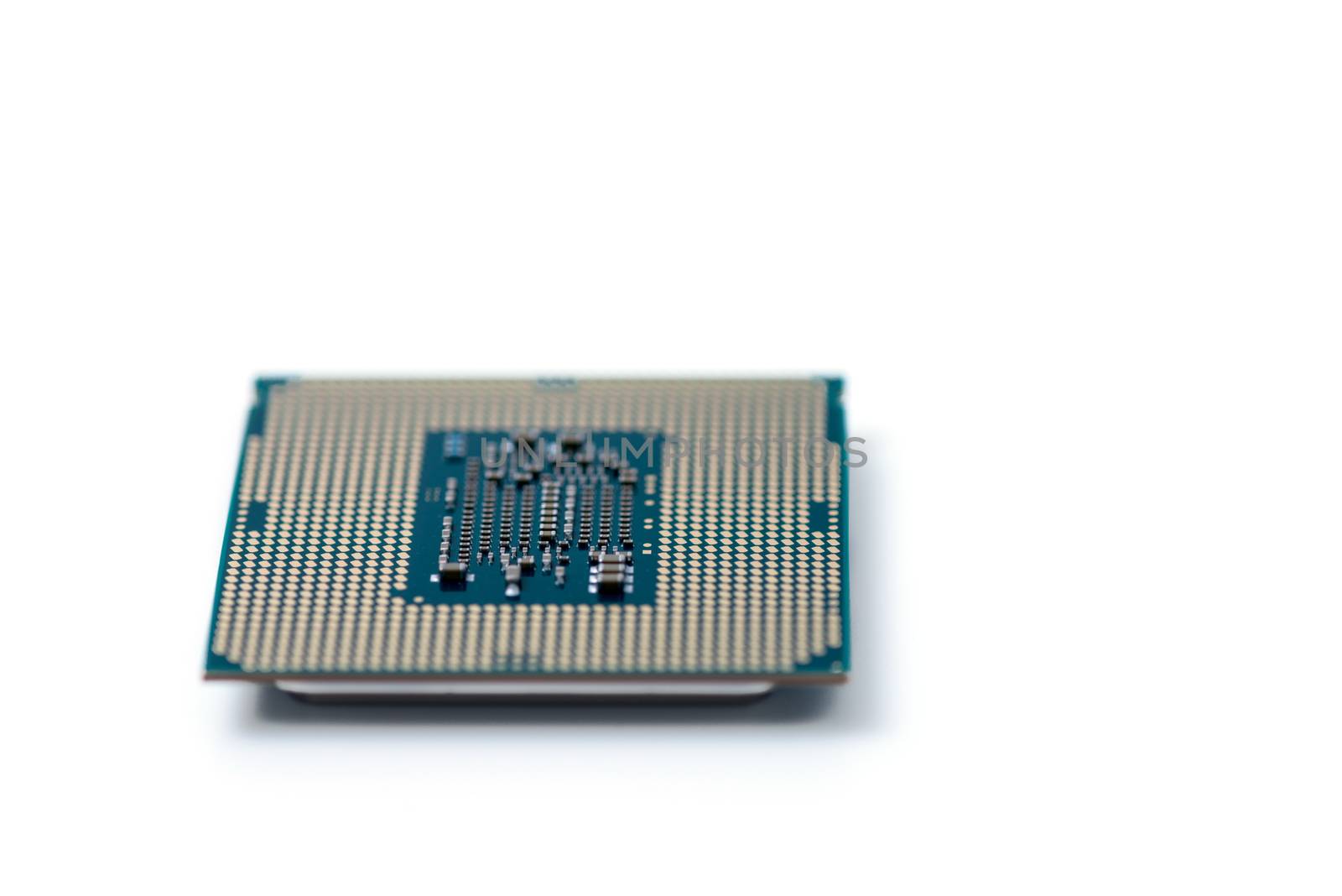 Computer CPU processor on white background