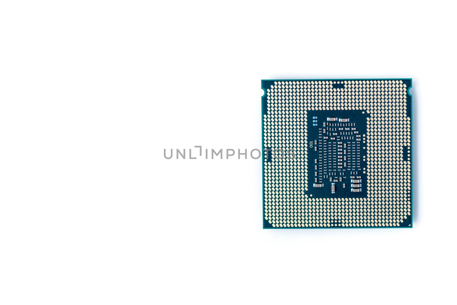 Computer CPU processor on white background