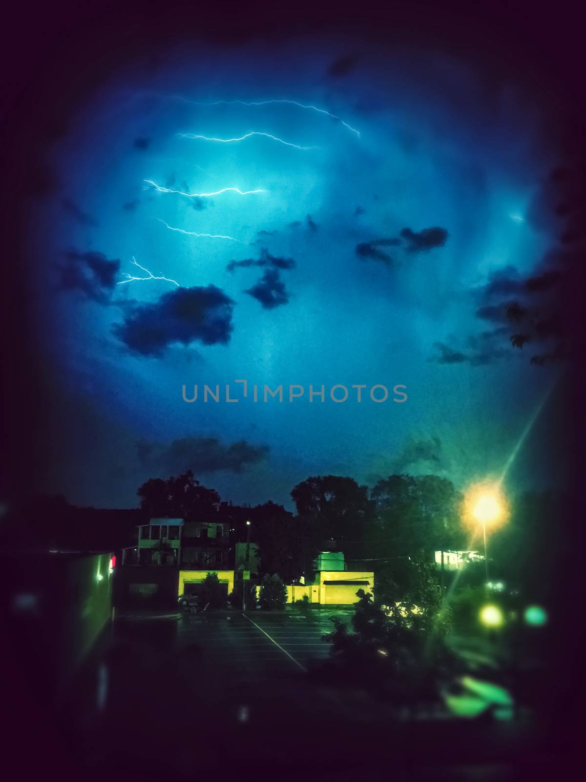 Night thunderstorm in the city by anikasalsera