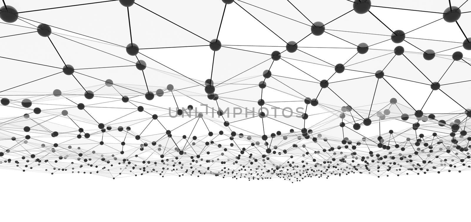 Creative social network. Abstract polygonal background. 3d illustration