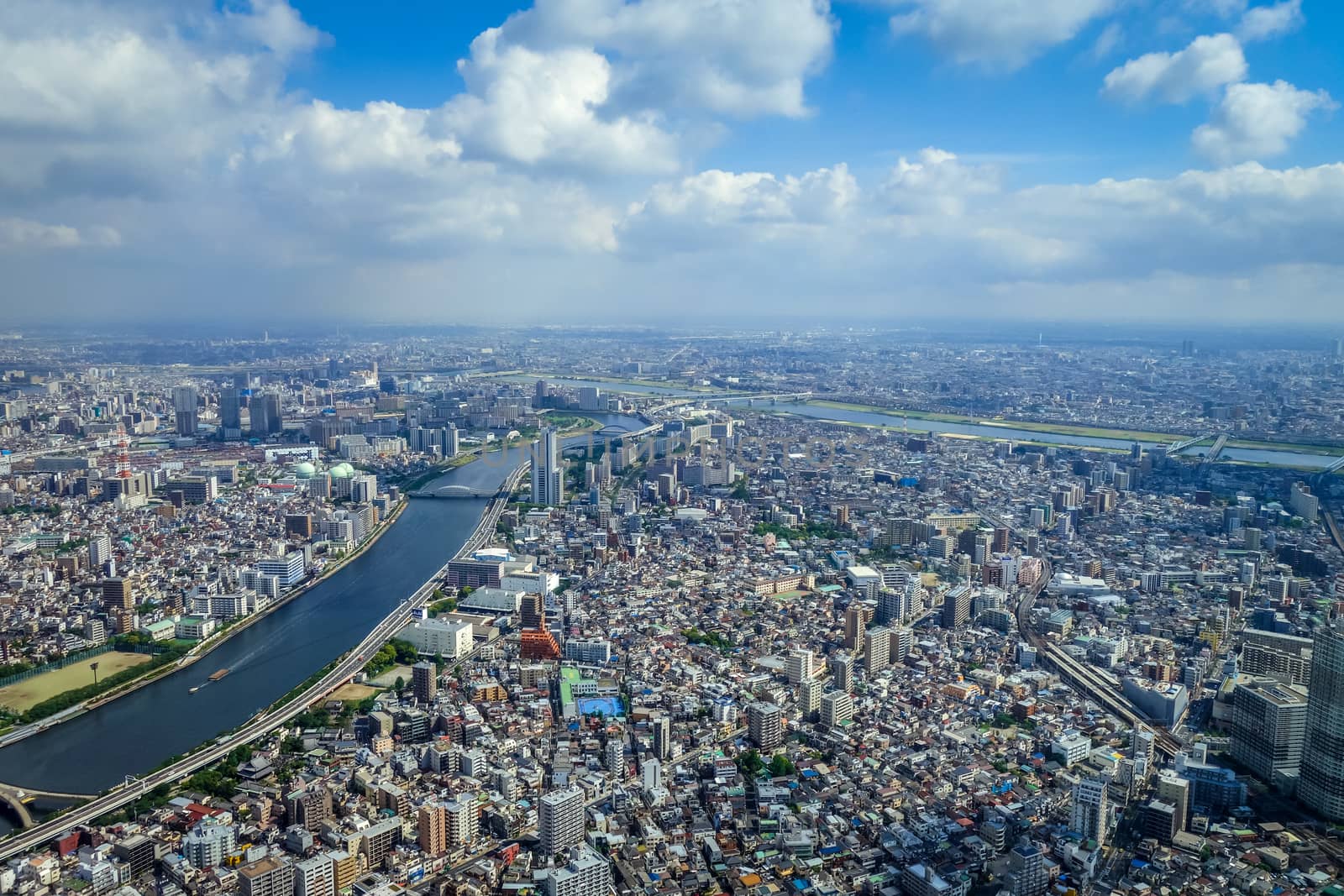 Tokyo city skyline panorama aerial view, Japan