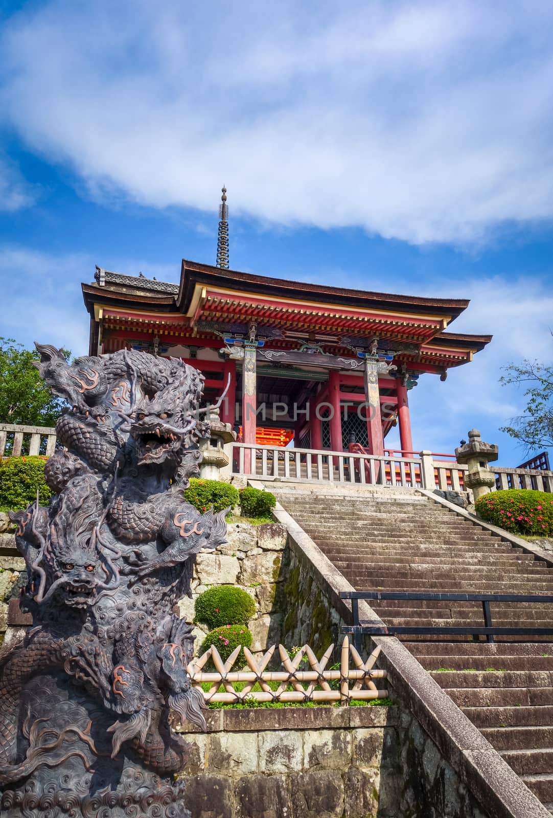 Dragon statue in front of the kiyomizu-dera temple, Kyoto, Japan by daboost