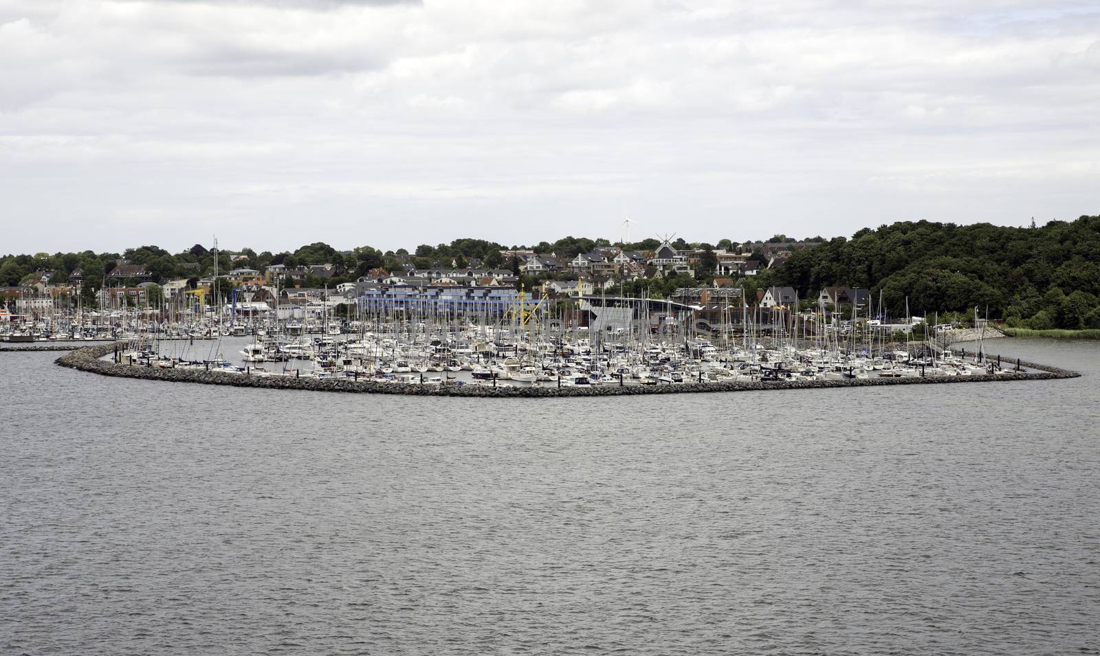 sailing ships in the nautical harbor of Kiel in Germany