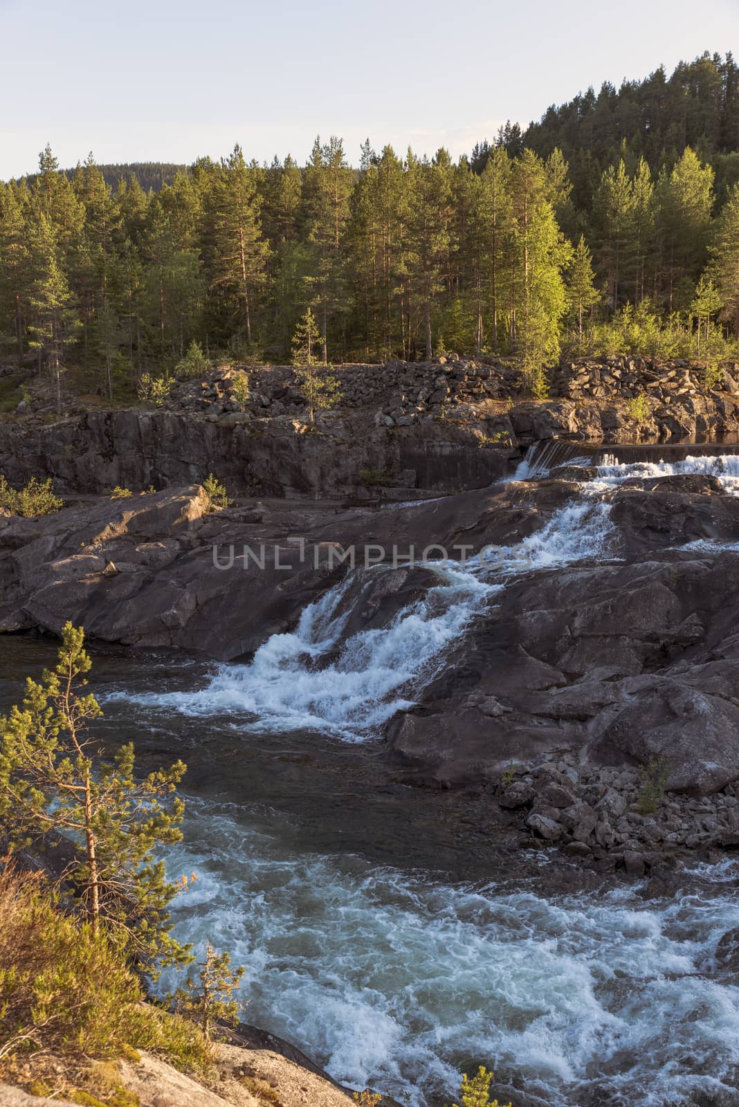 waterfall in norway near the jotunheimen national park