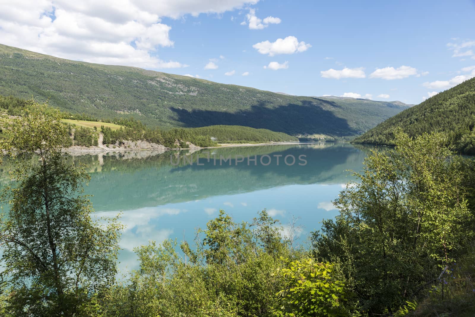 jotunheimen national park with mountains water and beautifull landscape