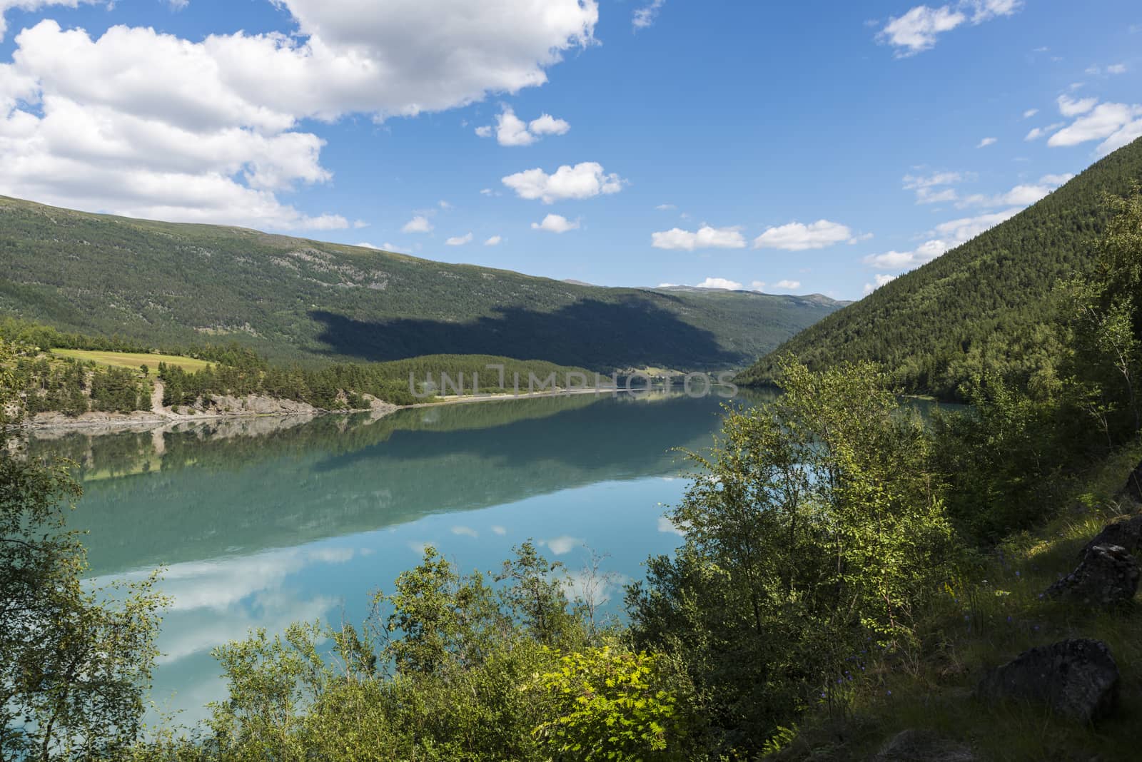 jotunheimen national park with mountains water and beautifull landscape