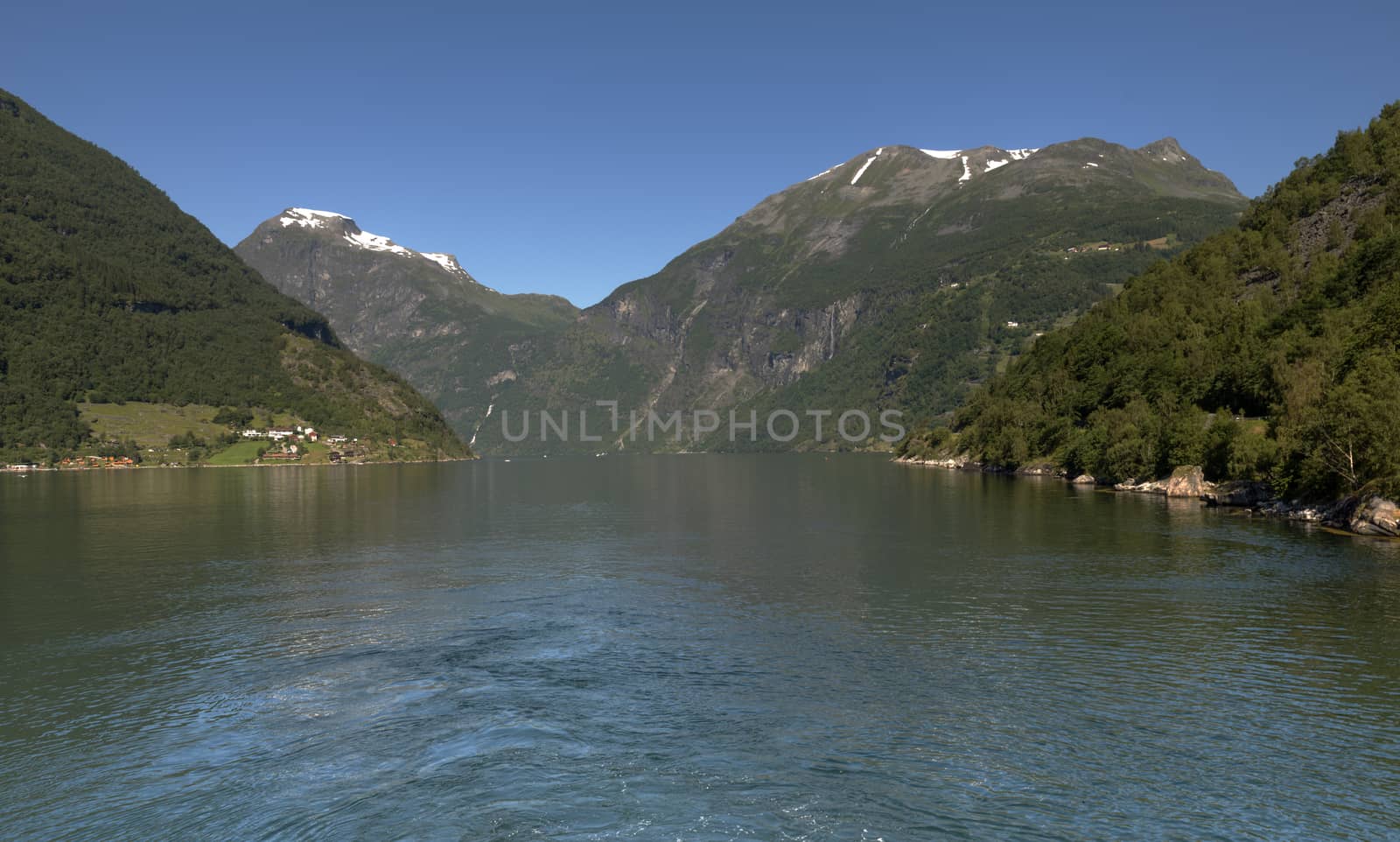 Geiranger fjord view in Norway nature landscape
