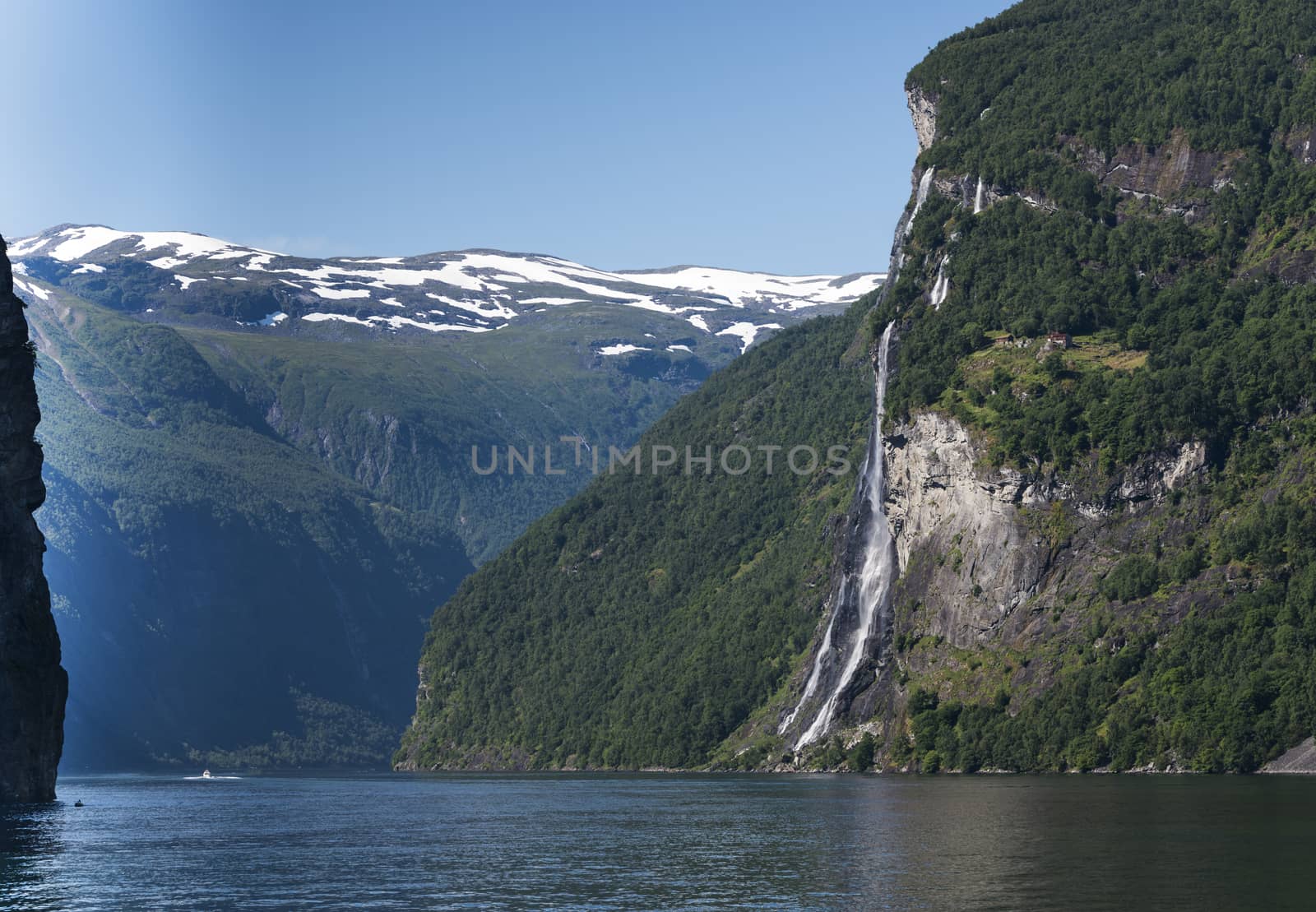 landmark the famous geiranger fjord waterfalls in norway