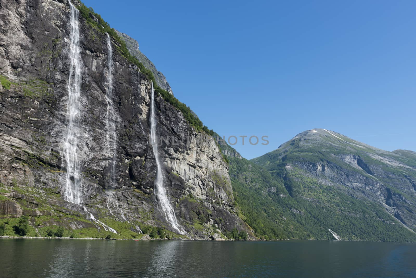 landmark the famous geiranger fjord waterfalls in norway