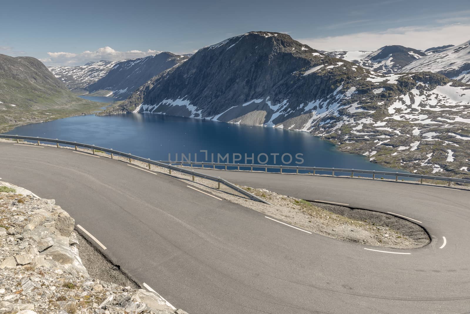 Hairpin curve dalsnibba road 63 panoramaroad norway the dalsnibba or road 63 touristic road to the high view of the geirangerfjord in norway