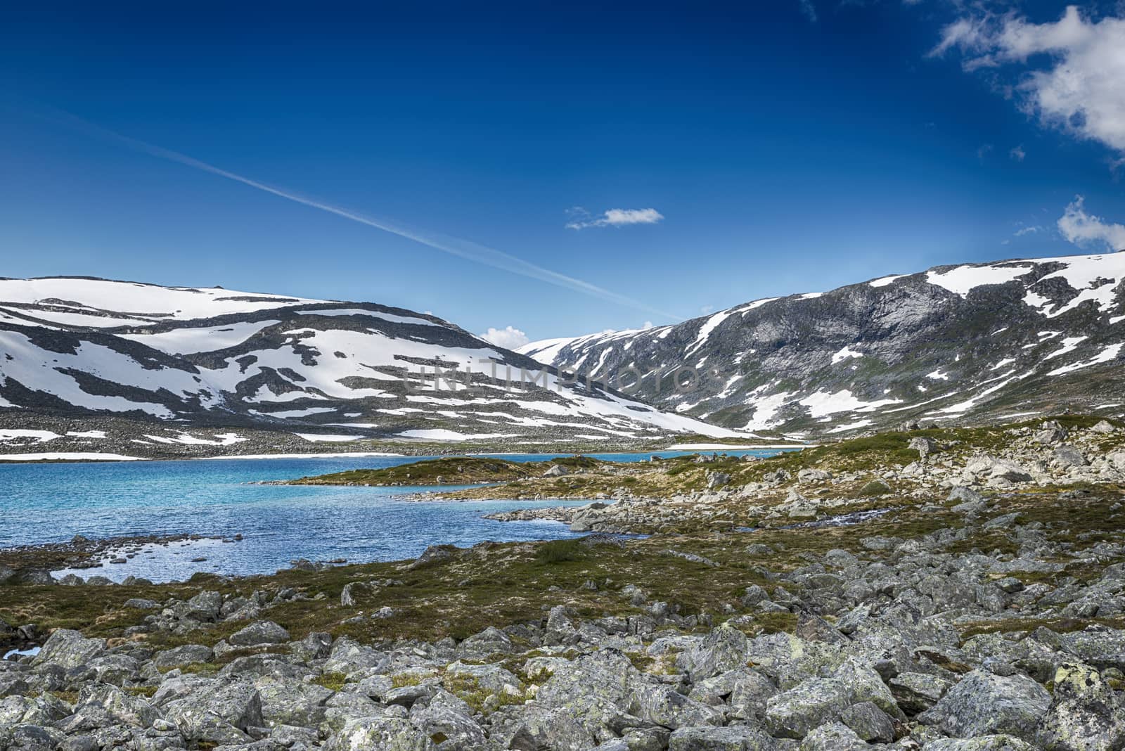 gamle strynefjellsvegen one of the most beautifull auto roads in norway with snow in summer 