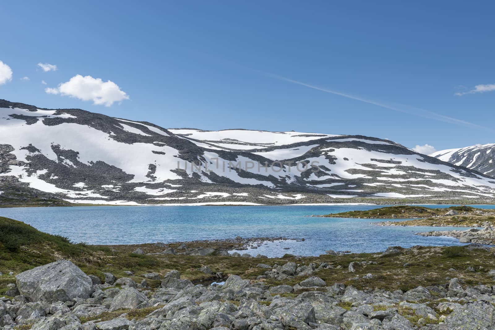 gamle strynefjellsvegen one of the most beautifull auto roads in norway with snow in summer 