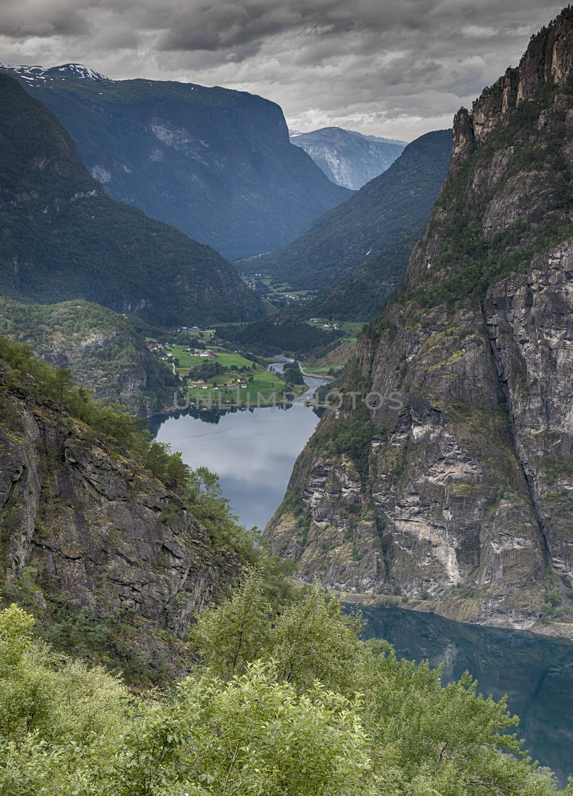 viewpoint aurland valley starts at mount geiteryggen and ends in Vassbygdi, near from aurland centre