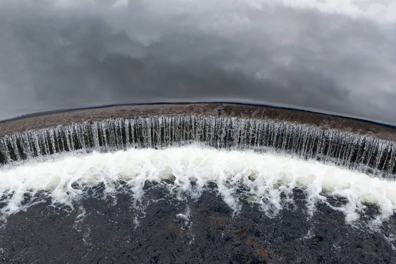 half circle watefall in norway seen from above