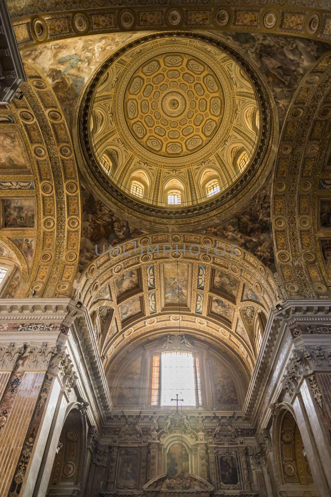 Interior in Gesu Nuovo church in Naples by edella