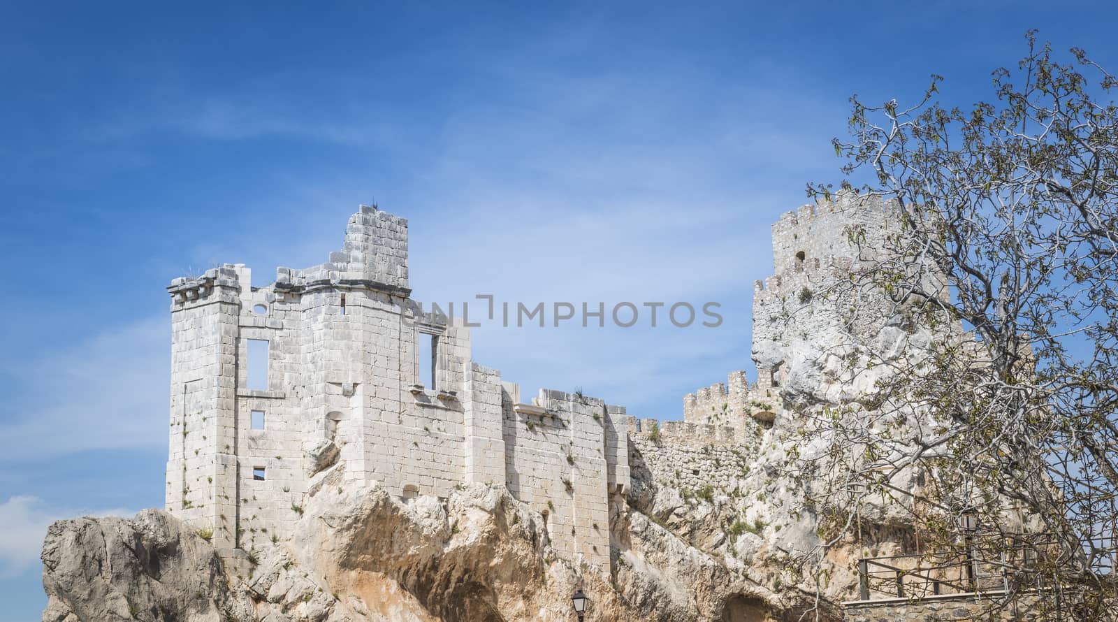 ruine of castle in zuheros in spain