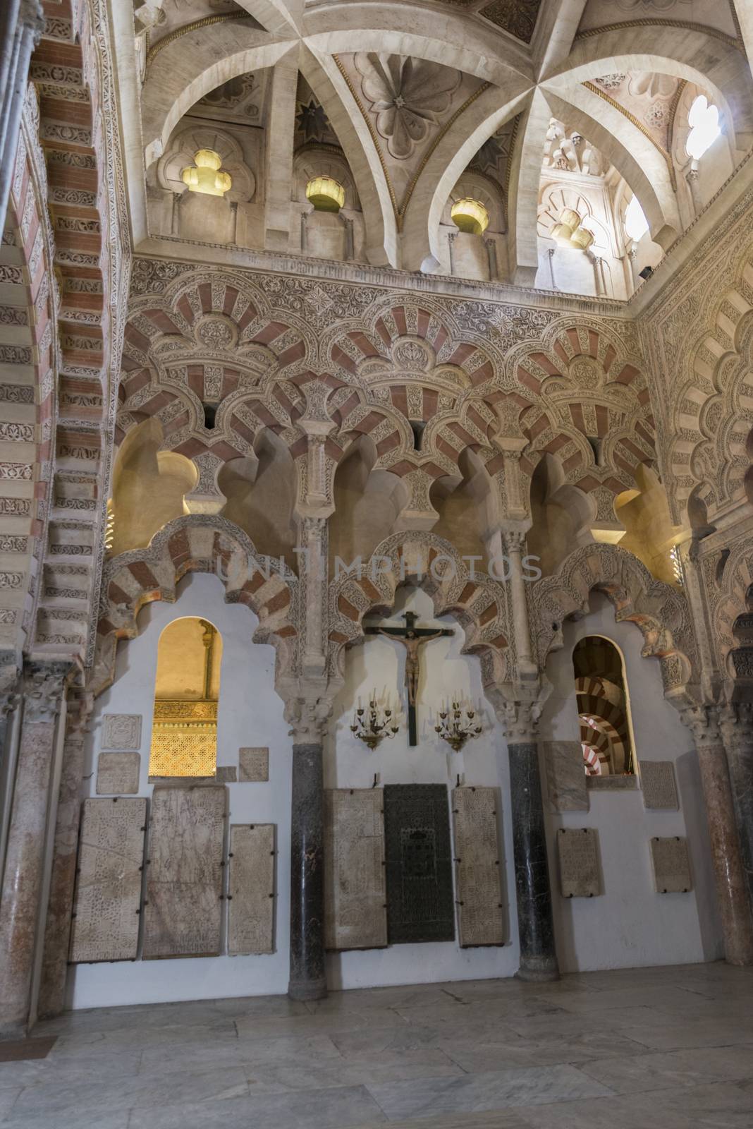 the roof of the medina mosque and cathedral in cordoba spain, the cathedral is located insite the bigest mosque in the world