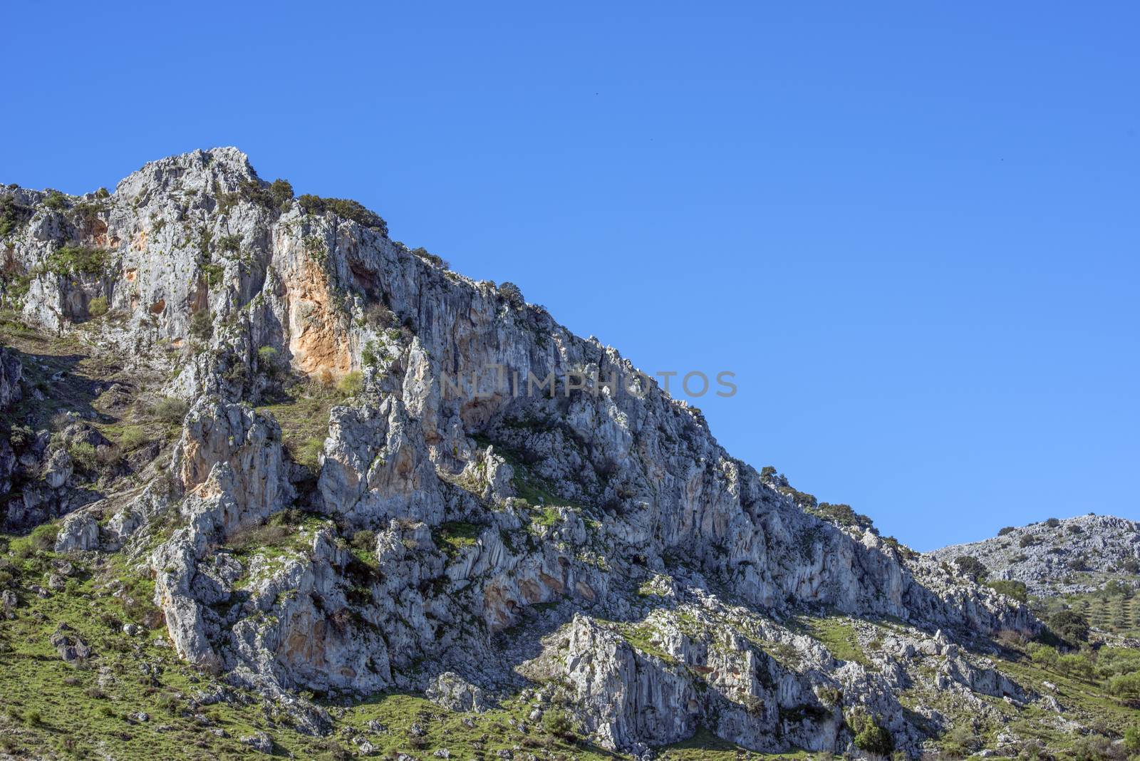 background of high rocks in the spanish part called andalusia near cordoba