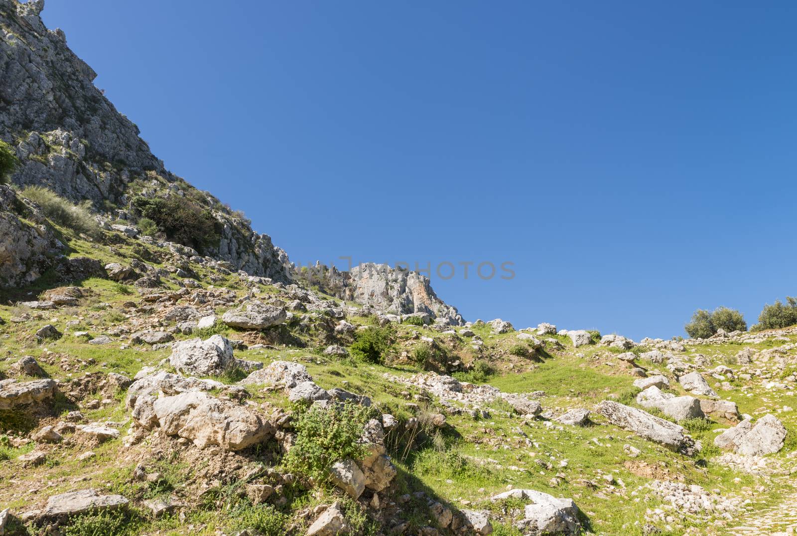 background of high rocks in the spanish part called andalusia near cordoba