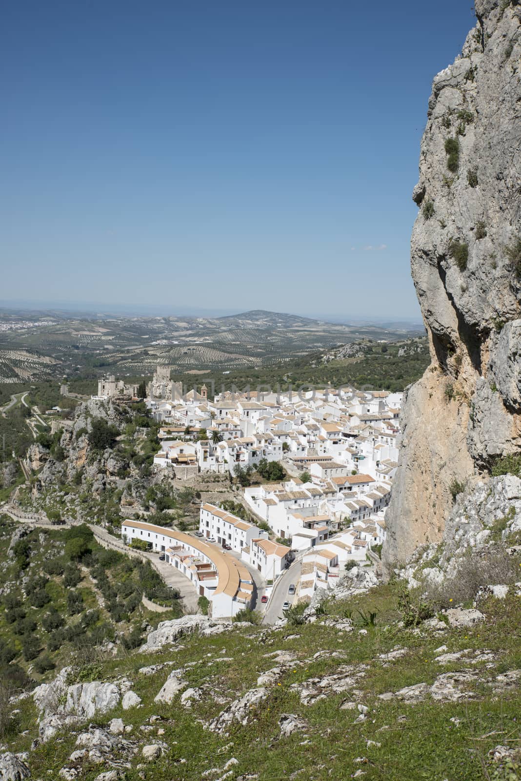 The Spanish village of zuheros in the mountains of Andalusia