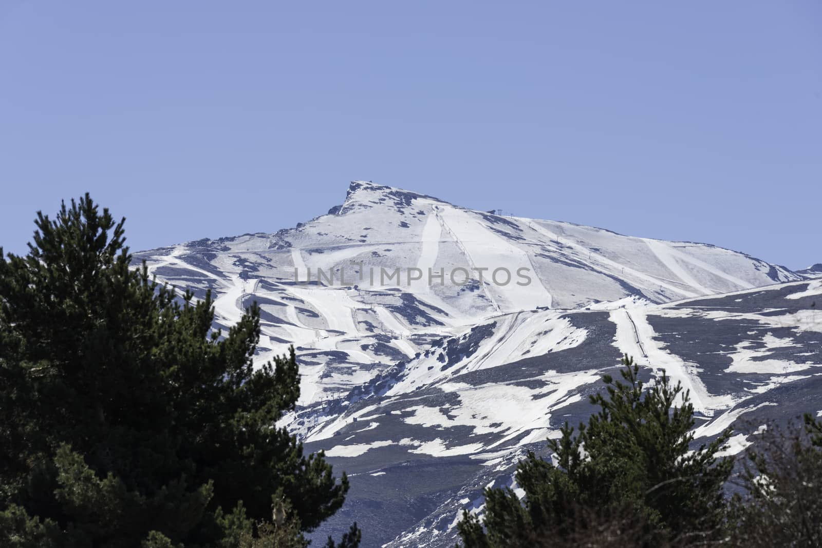 snow on the sierra nevada in spain by compuinfoto