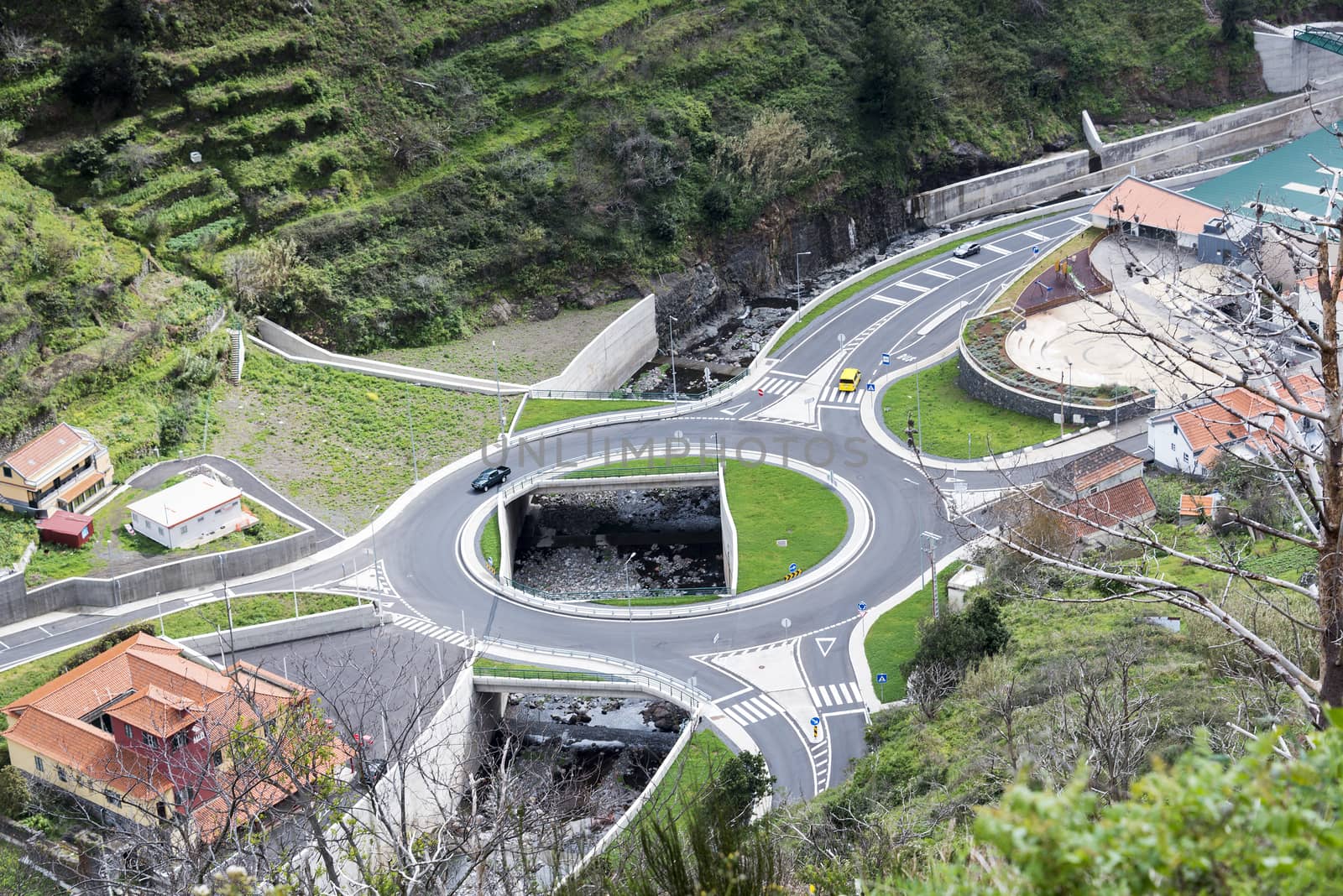 big roundabout on madeira island on the way to sao vincente