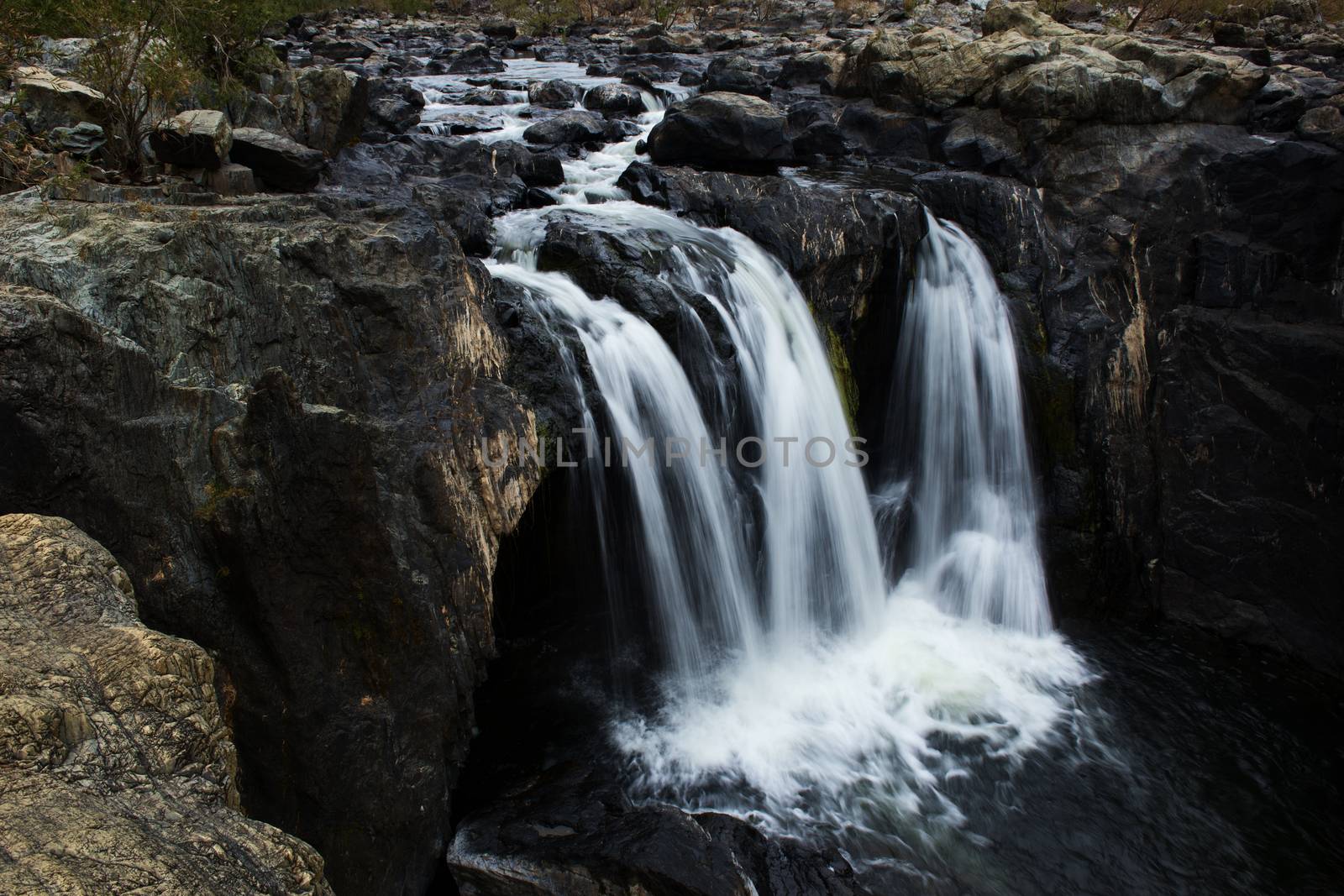 The Gorge waterfall and creek in Heifer Station, New South Wales.