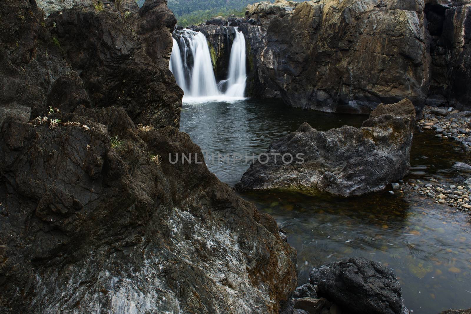 The Gorge waterfall and creek in Heifer Station, New South Wales.