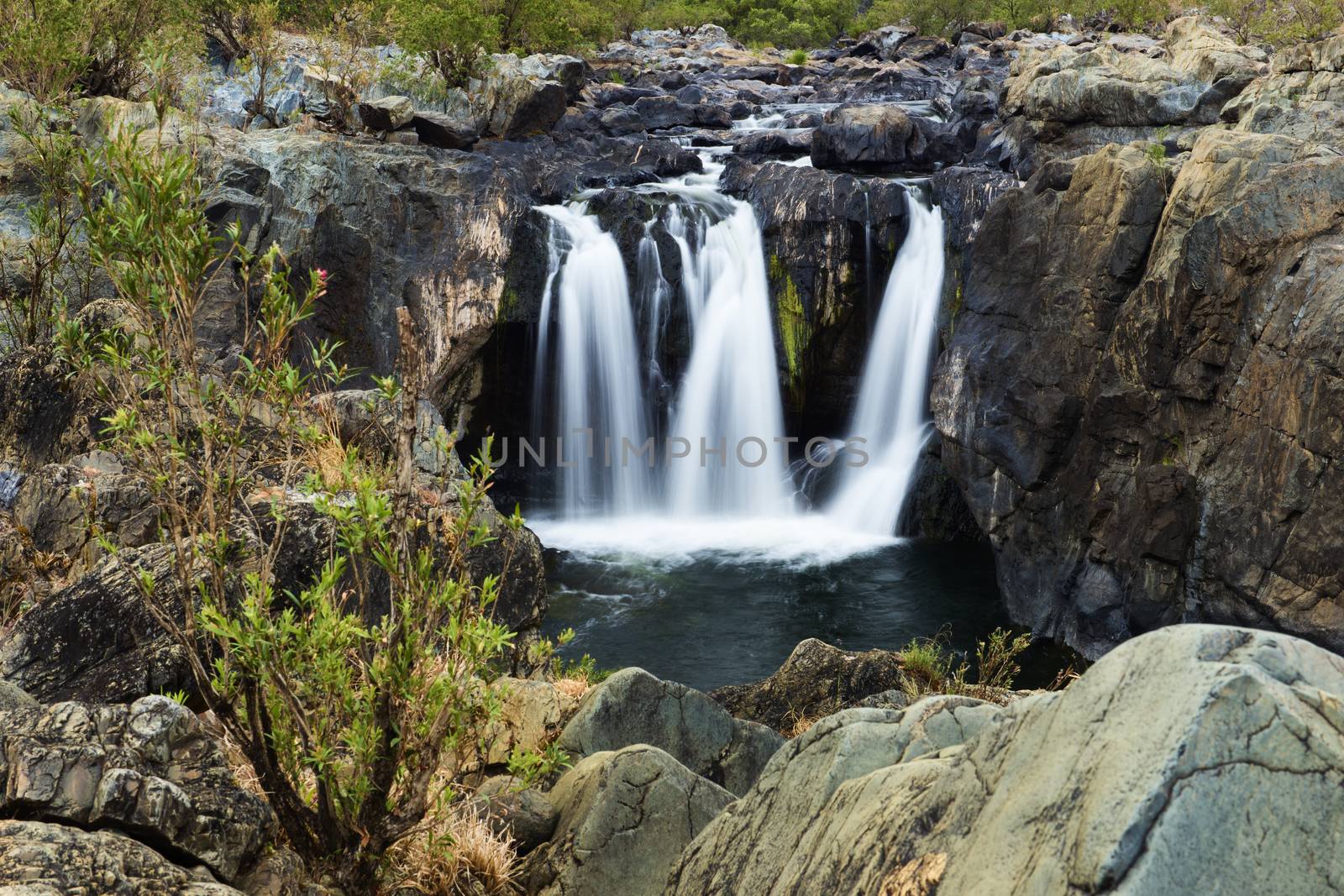 The Gorge waterfall and creek in Heifer Station, New South Wales.