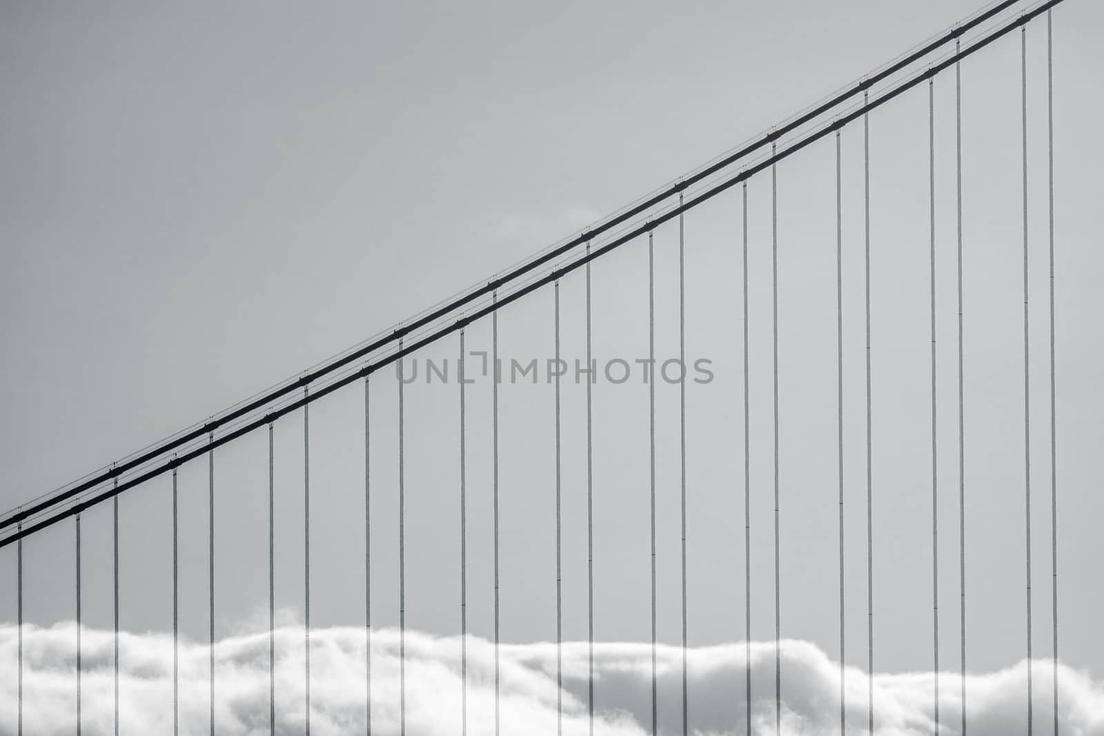 Abstract Detail Of Fog On The Golden Gate Bridge In San Francisco