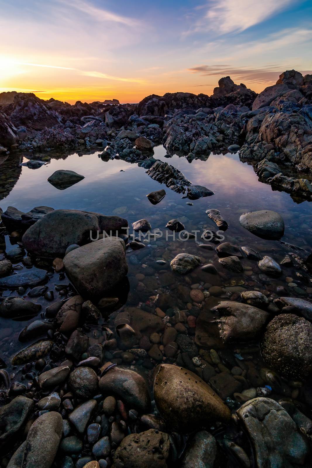 Sunset at a Rocky Pacific Northwest Beach by backyard_photography