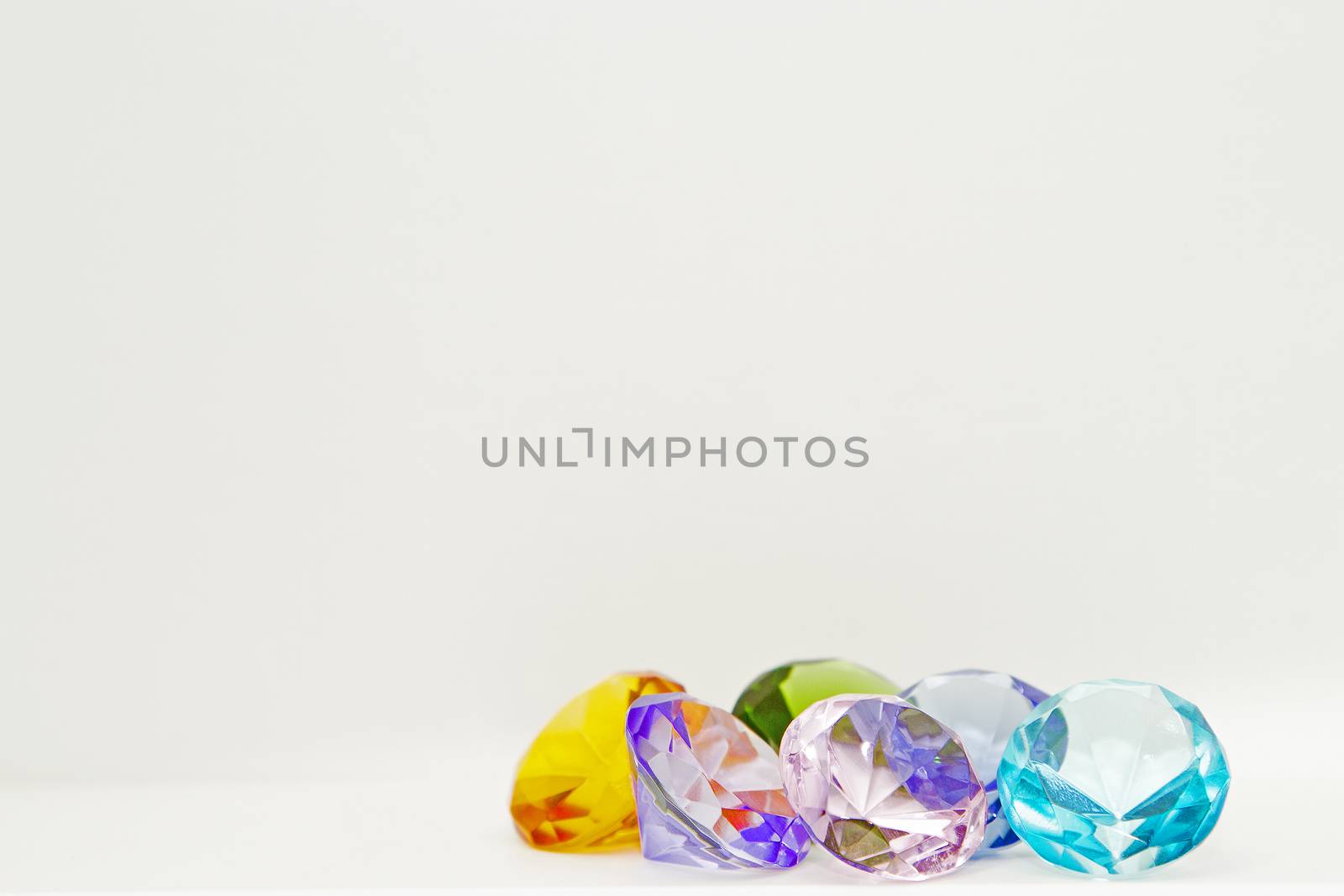 Background with set of many different gemstone multi color 