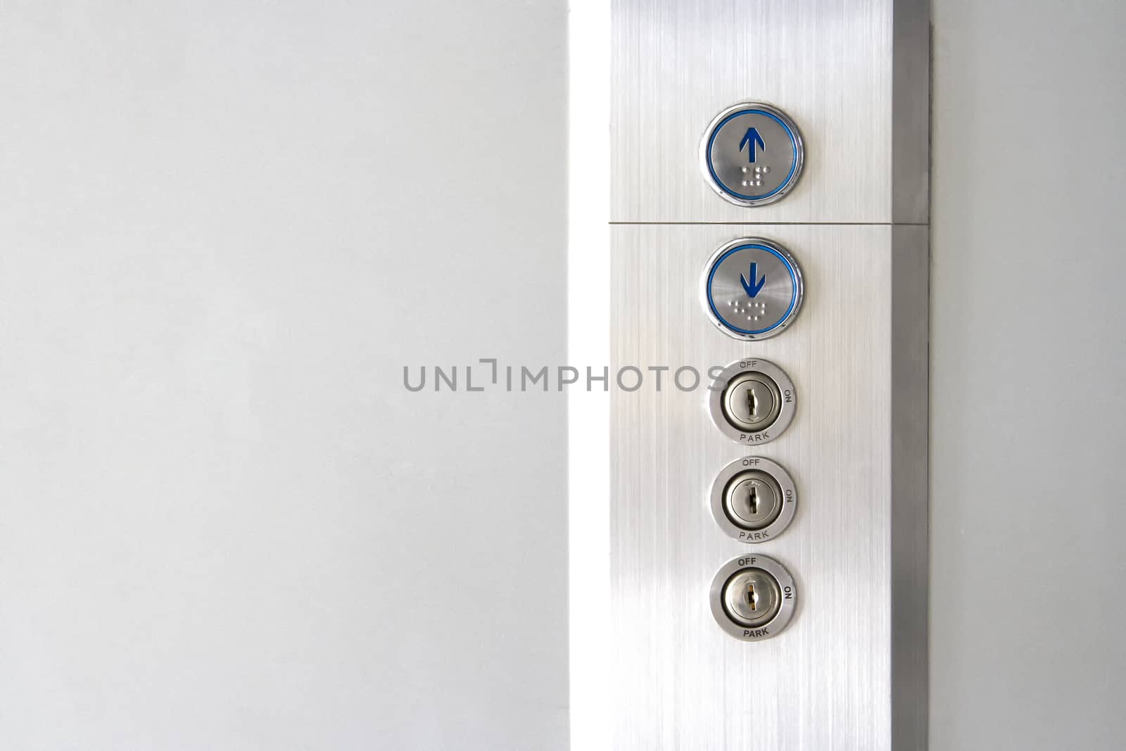 Press the elevator up and keypad elevator 