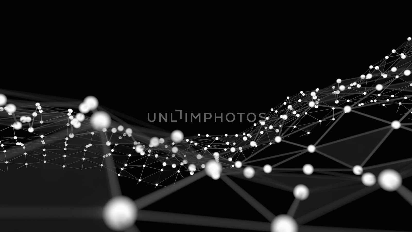 Abstract technology background futuristic network, plexus background. 3d illustration