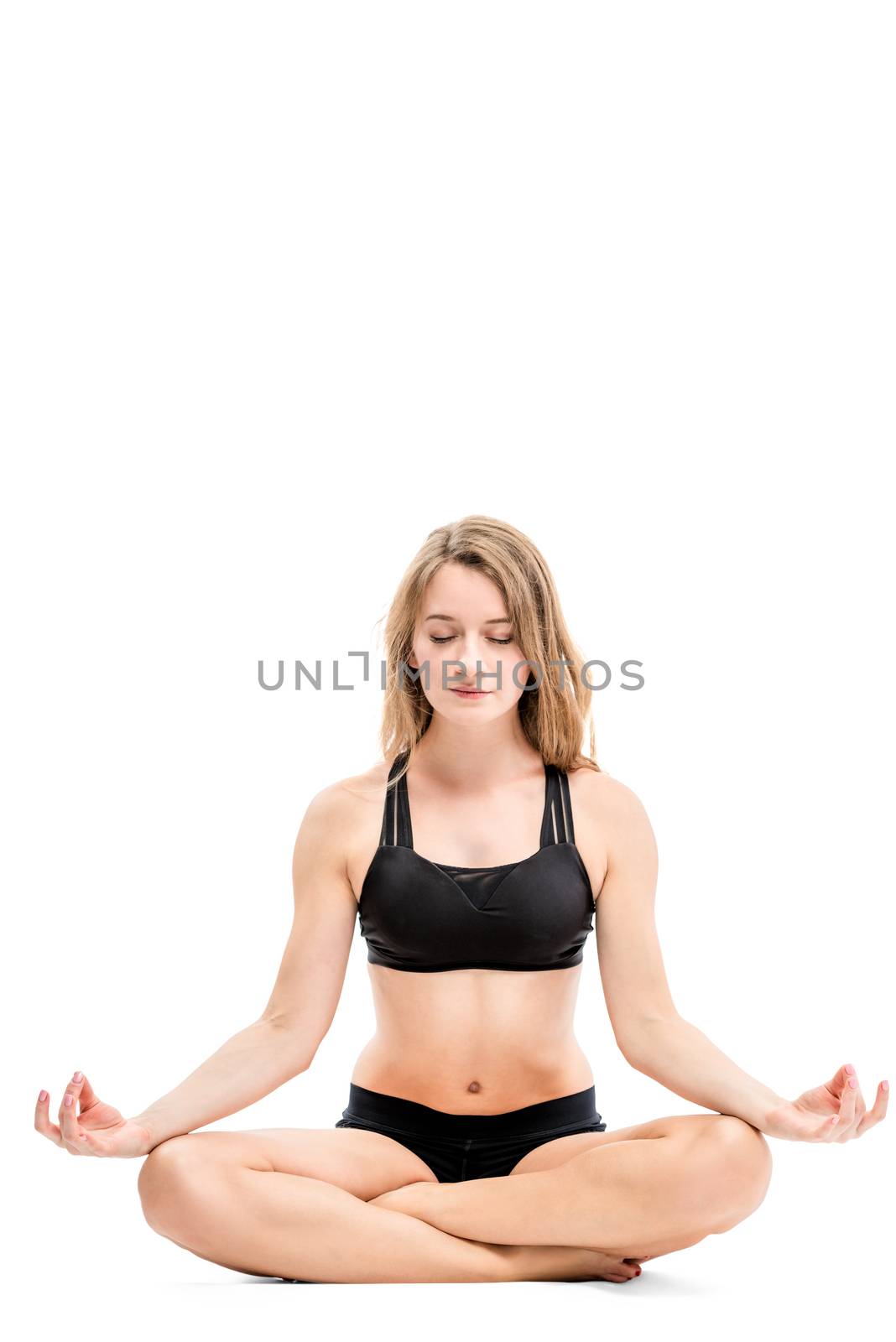 shapely beautiful girl engaged in yoga in sports panties and top by kosmsos111