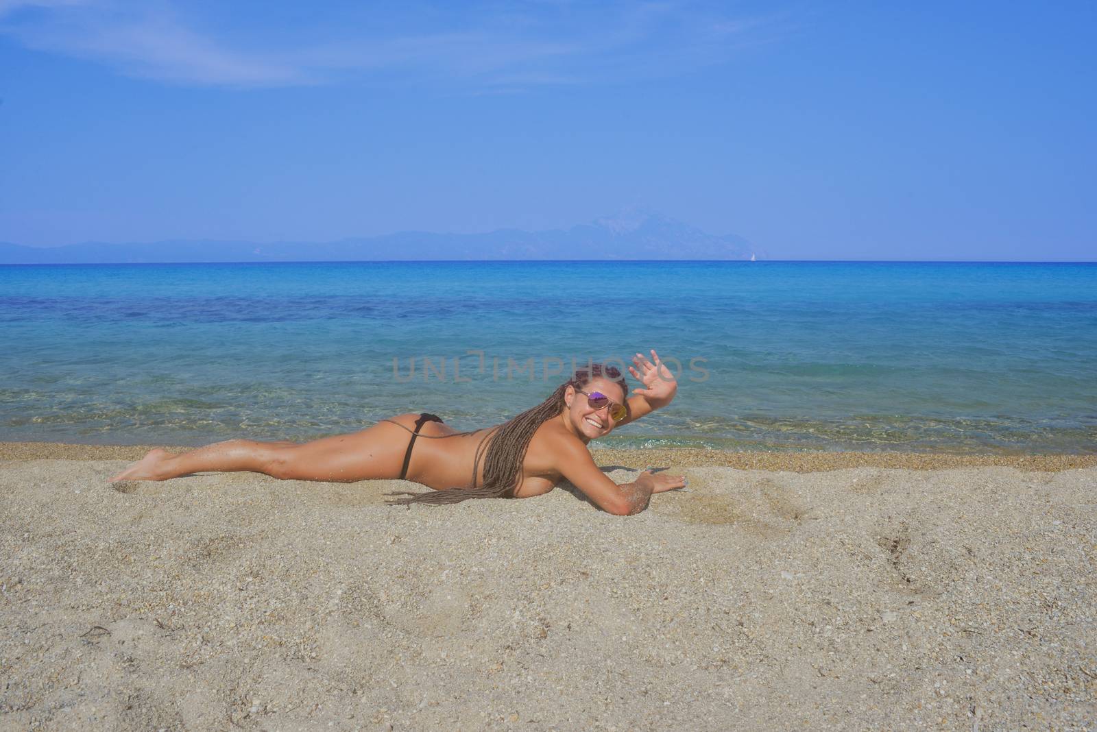 Woman Bikini Beach Waving by vilevi